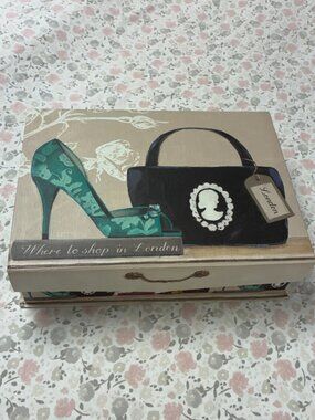 Paris Storage Box - Luggage Look - Magnetic Closure - 9" x 12-1/2" x 3-1/2" high